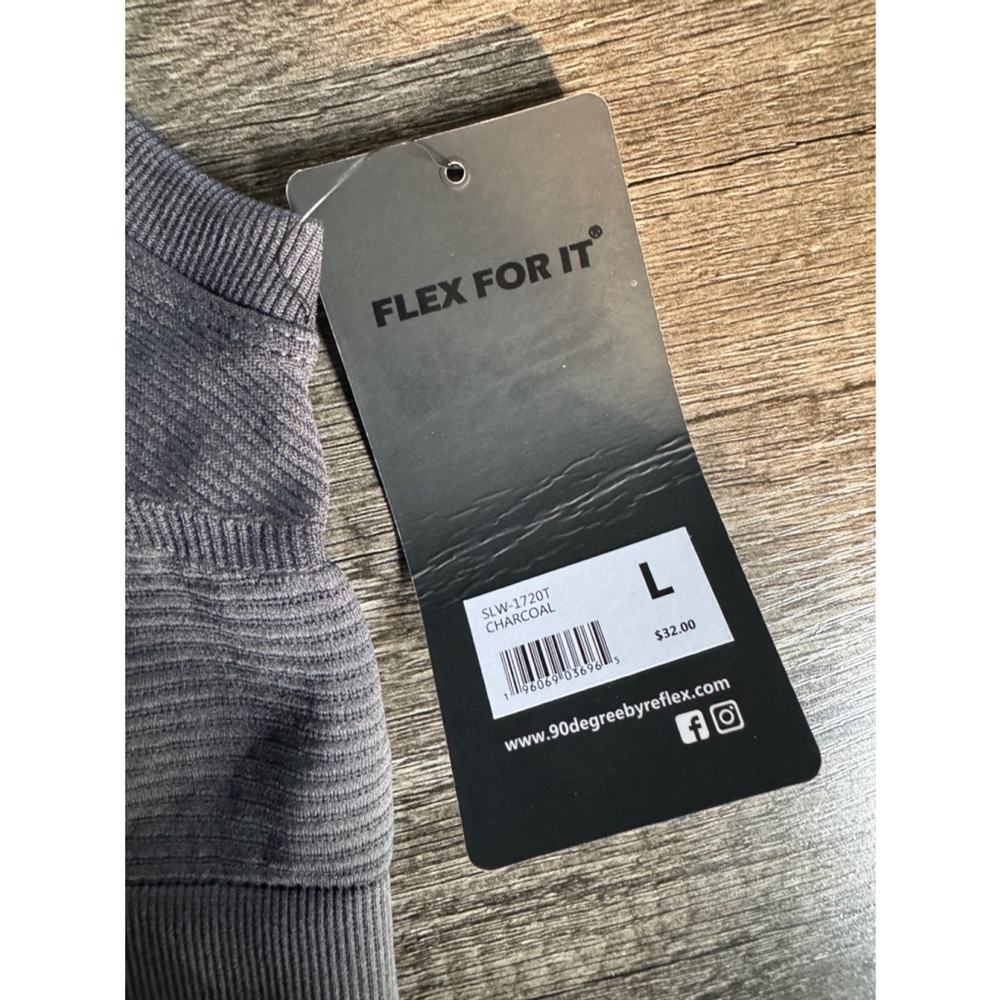 90 DEGREE BY REFLEX NWT women’s charcoal “flex for it” sports bra - Picture 6 of 6